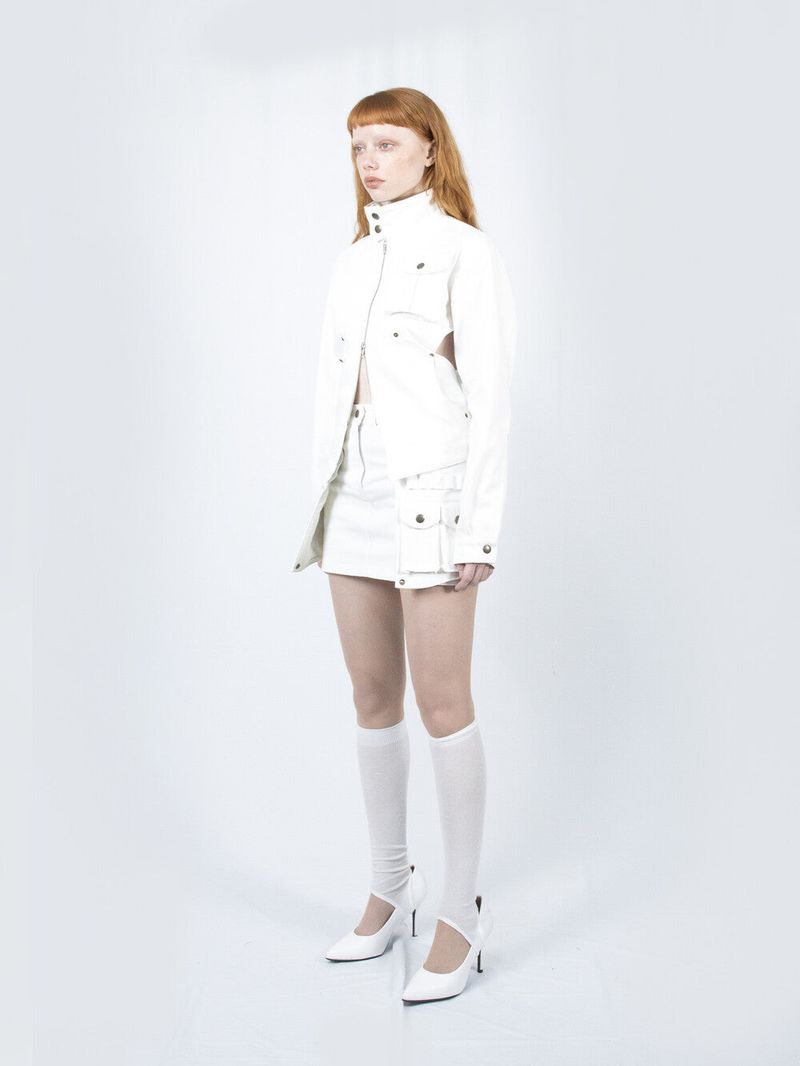 Circle Denim Jacket (White)