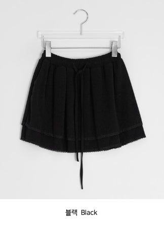 Mokan Lace Tiered Layered Mini Skirt