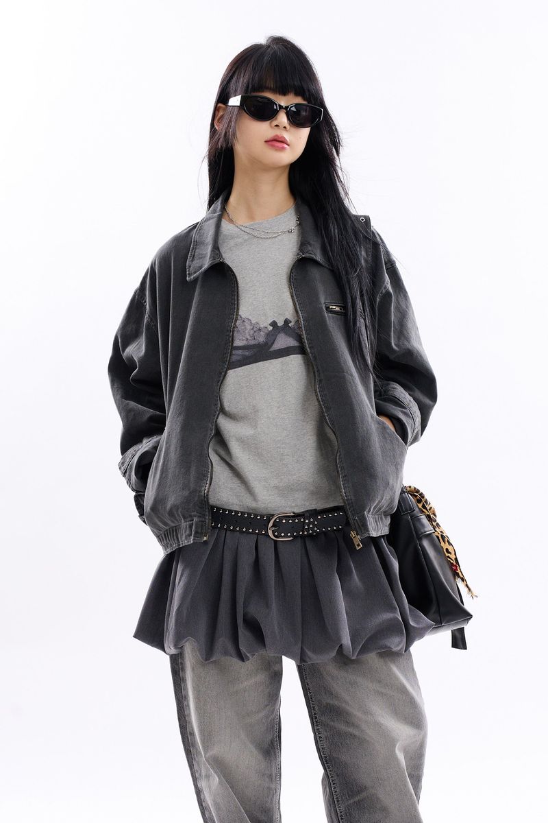 Raucohouse(ラウコハウス)の「Scaddan pigment zip-up work jacket(Jackets/Outerwear)」
