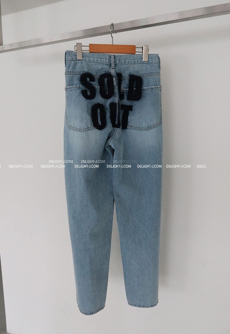 hip lettering wide jeans