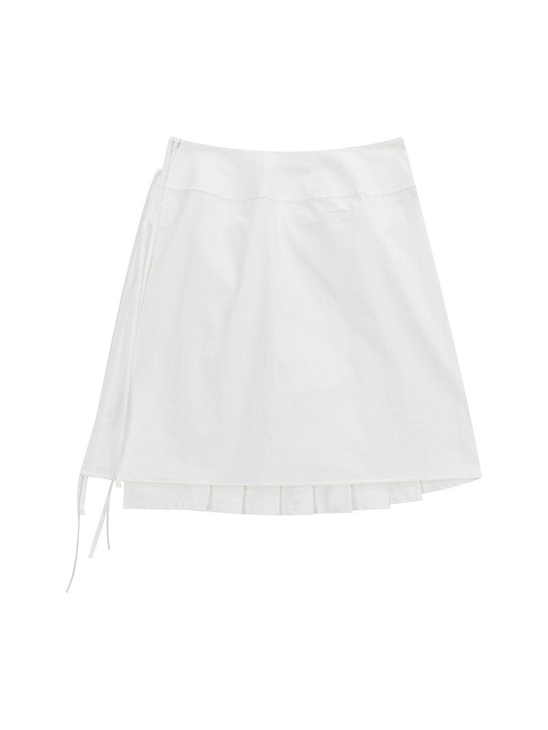 (W) Has Pleats Wrap Skirt