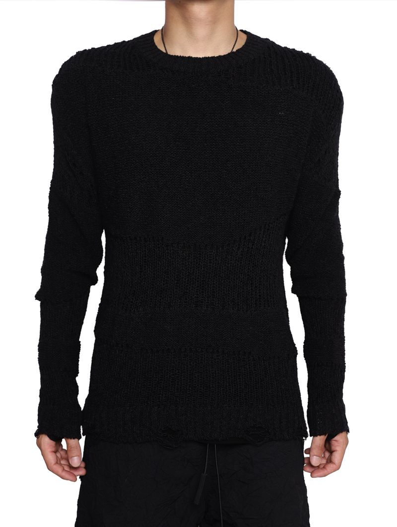 Goldie（ゴルディ）の「EMPTY KNIT BLACK HOODIE（Tops）」