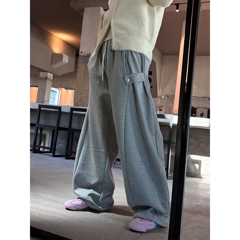 [Unisex] Side strap wide sweat pants(4color)