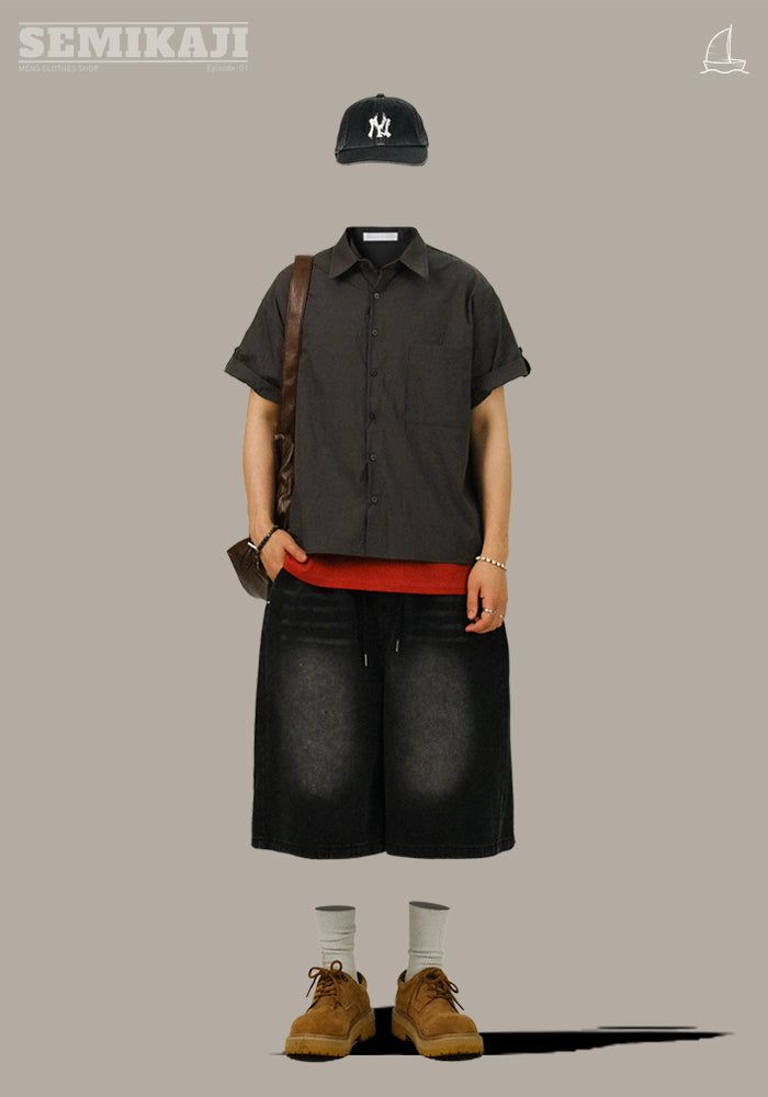DEE Crop Roll-up Half Work Shirts