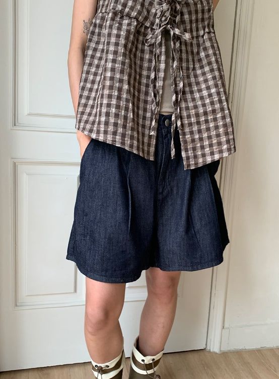 Cozy Nonfade Pintuck Back Banding Short Pants