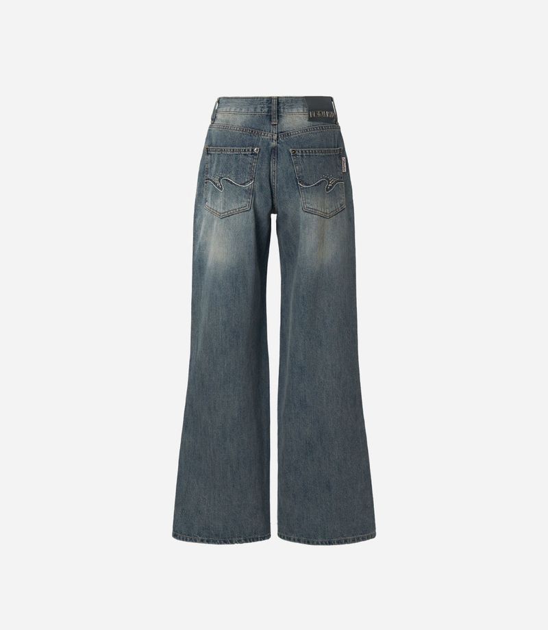 Coco flower wide fit raw Denim