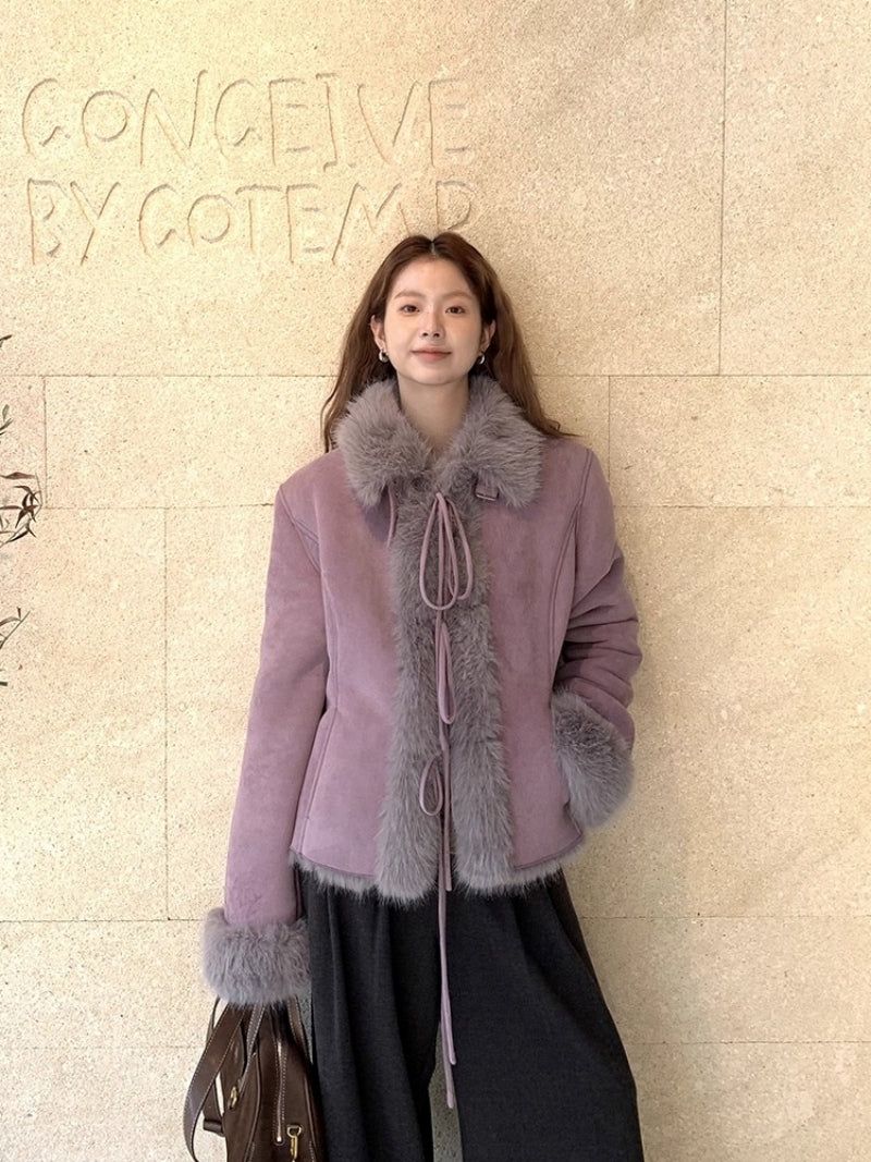 Lavender Mink Strap Mustang Jacket