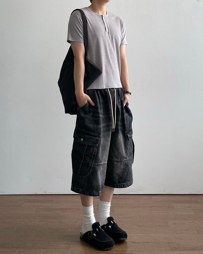 Stone Bermuda Denim Pants