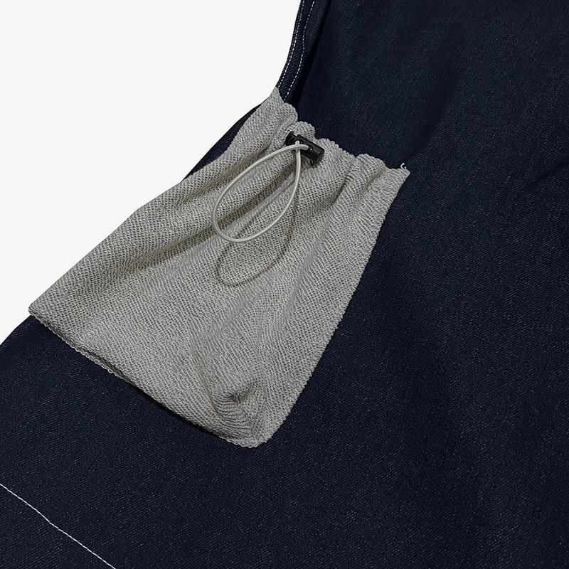 reverse terry pocket denim capri shorts_blue