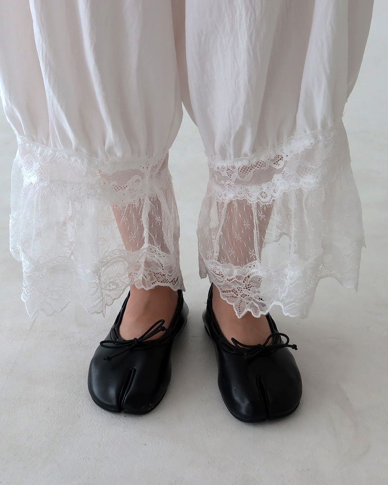レース カプリ バルーン ワイド パンツ