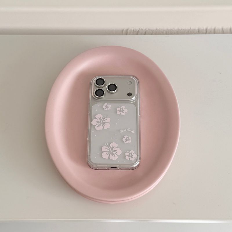 dust dusty（ダストダスティ）の「ハイビスカス ジェルハードケース (baby pink)（スマホグッズ/小物）」