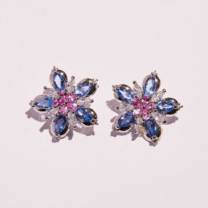 BLUE FLORAL EARRING