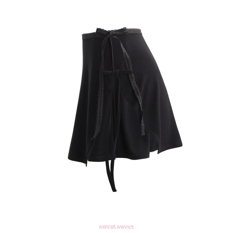 WRAP HIP COVER SKIRT - BLACK