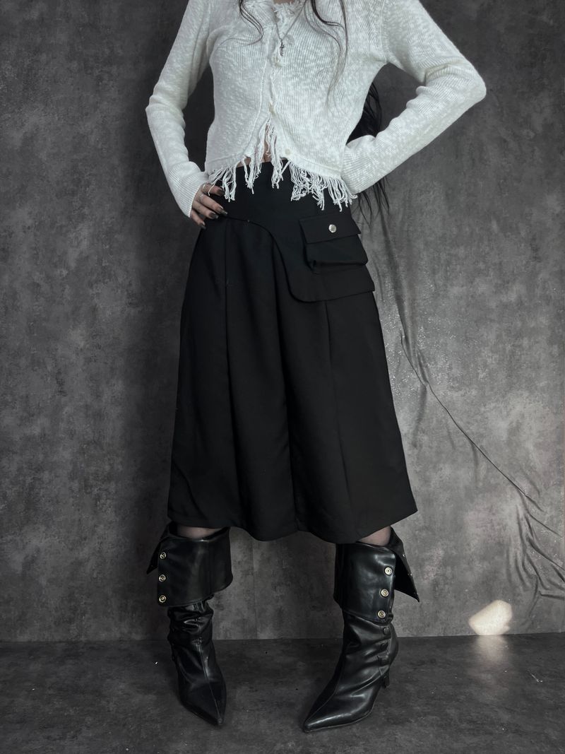 wrap pocket set midi skirt