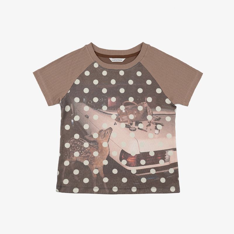 Printed Raglan Tee_Brown