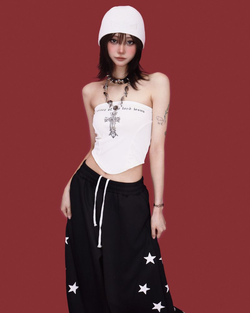 popping-star string wide pants (2color)