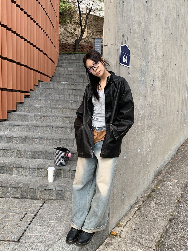 KEYRING WASHED WIDE JEANS