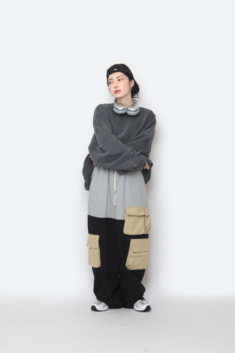 Sweat Coloring String Cargo Pants
