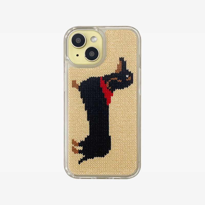DELPHIN(デルフィン)の「DOGS KNIT HARD JELL CASE_YELLOW(Smartphone Accessories)」