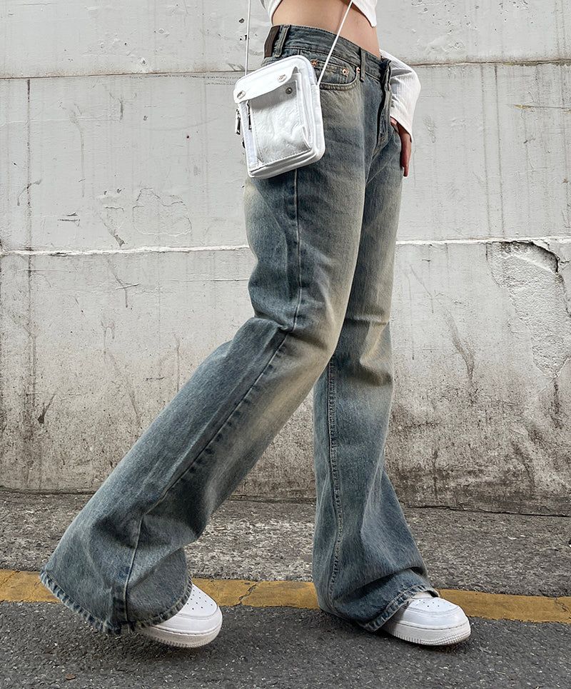 heenytsuki（ヒニツキ）の「Washing Vintage Denim Bootcut Pants（Pants）」