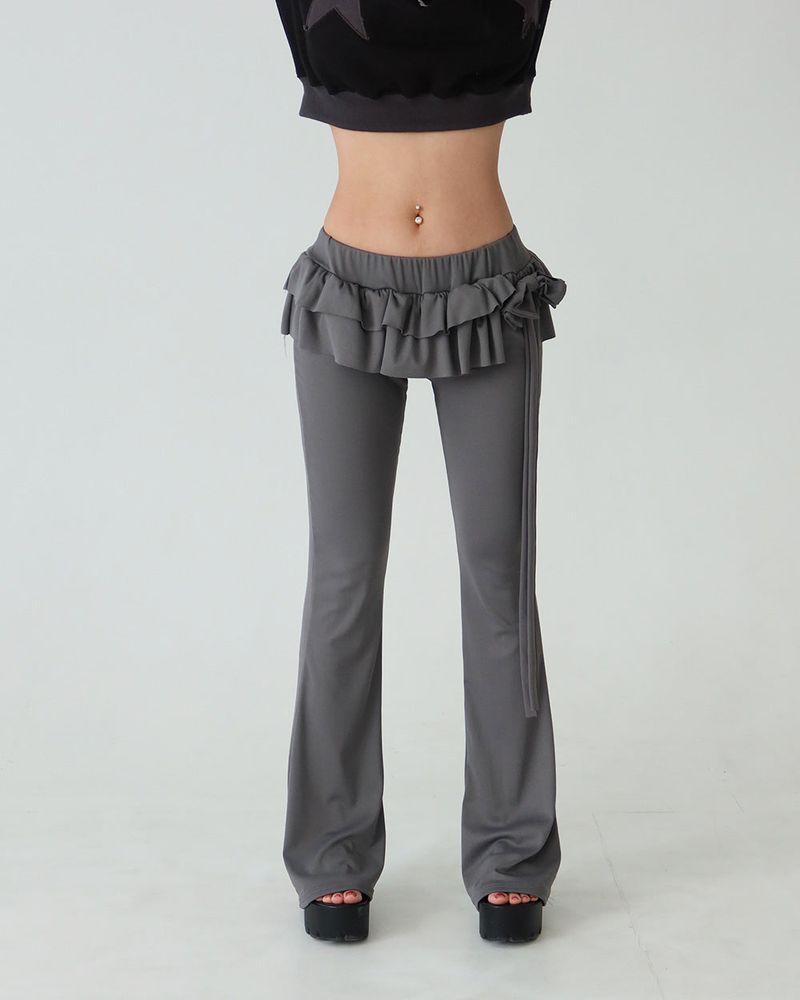 cancan frill layered bootcut pants