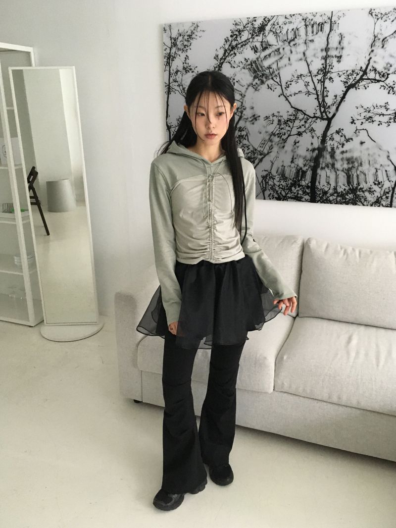 Weil organza layered flare miniskirt