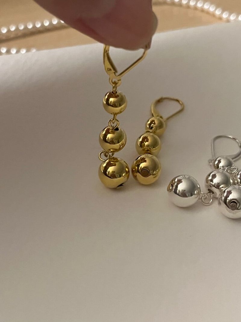 (silver925/18k) Pouis drop earrings