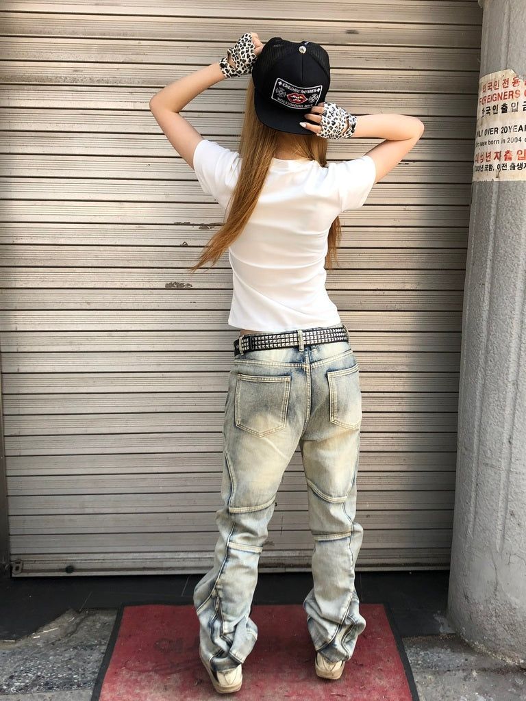 Smoky Washed Zipped Pants
