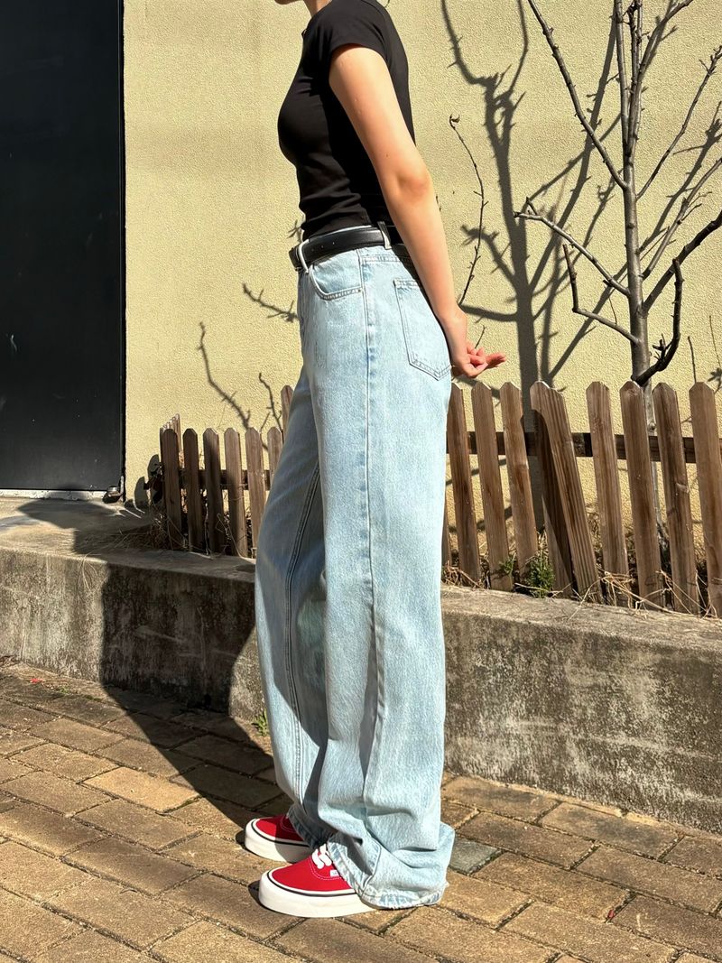 WIDE LIGHT BLUE DENIM PANTS code 21010