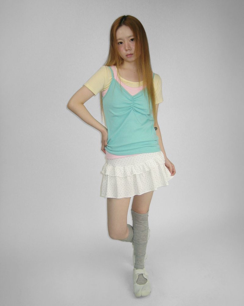 MICRO FLOWER FRILL SKIRT