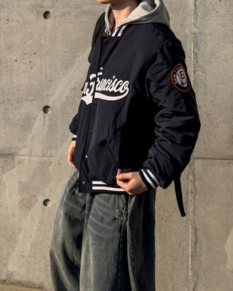 Sanver Lettering Varsity Padding Jumper