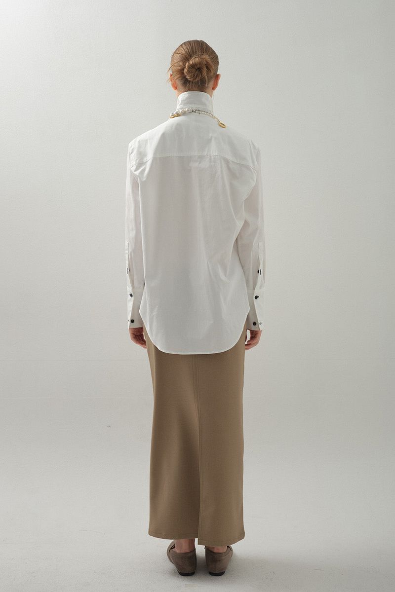 Hidden Embroidery Stitch Shirt_White