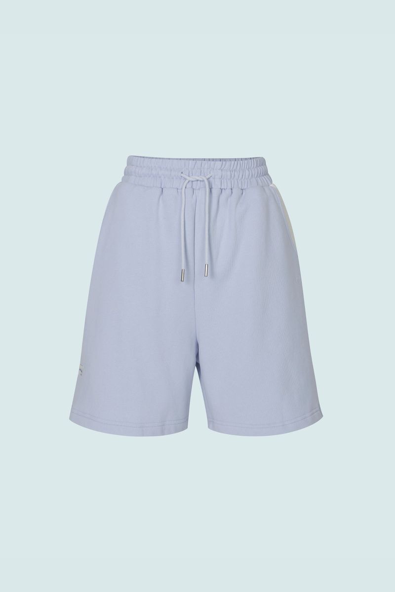 CONTRAST SLIT SHORT SWEATPANTS (LIGHT BLUE)