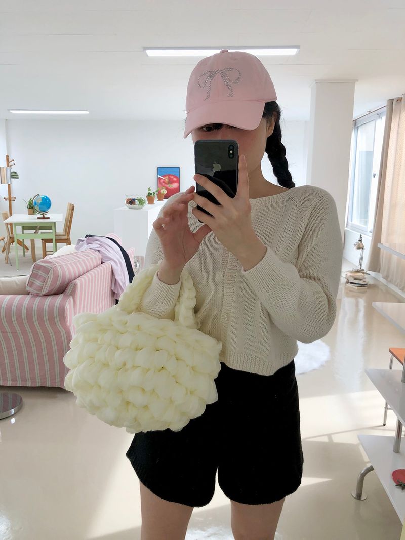 ribbon cap (baby pink)