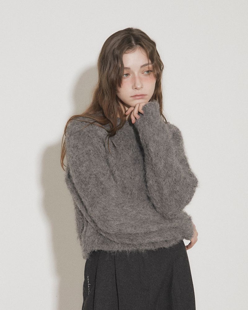 WOOL BRUSHED SWEATER [GRAY]