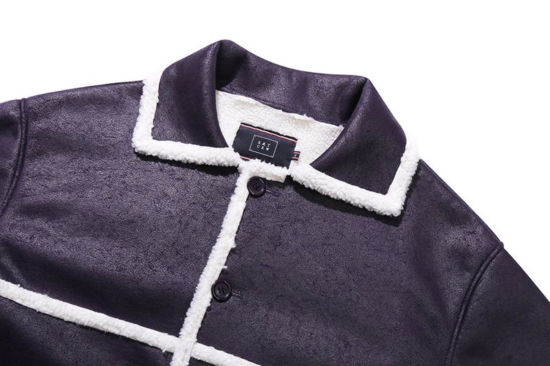 MINIMAL MOUTON JACKET_PURPLE
