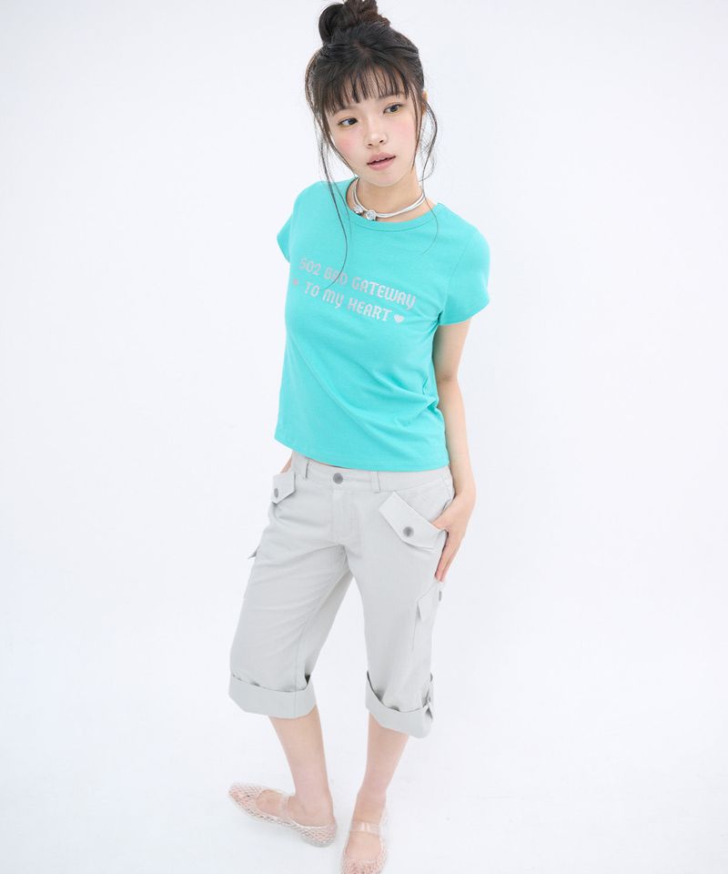 502 GLITTER LETTERING T SHIRT - MINT