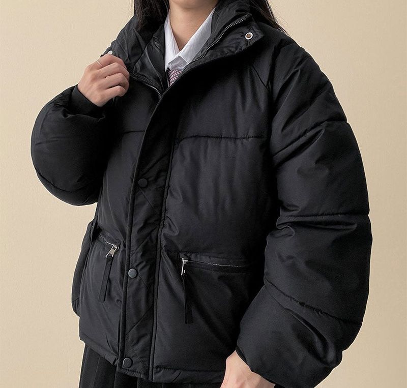  Ringf pocket zipper high neck padded jumper