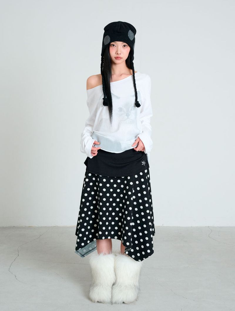 DOT SYMBOL UNBALANCED SKIRT