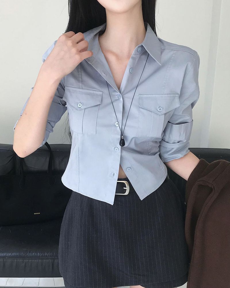 [MADE] LINK, PINTACK POCKET SHIRT