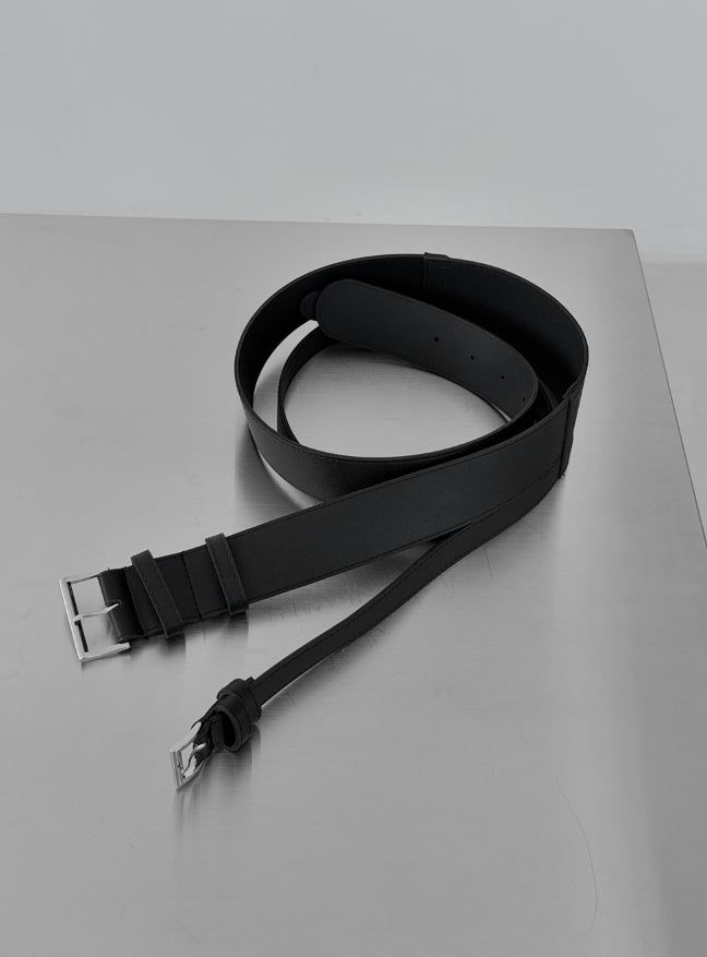 Double strap square wide belt
