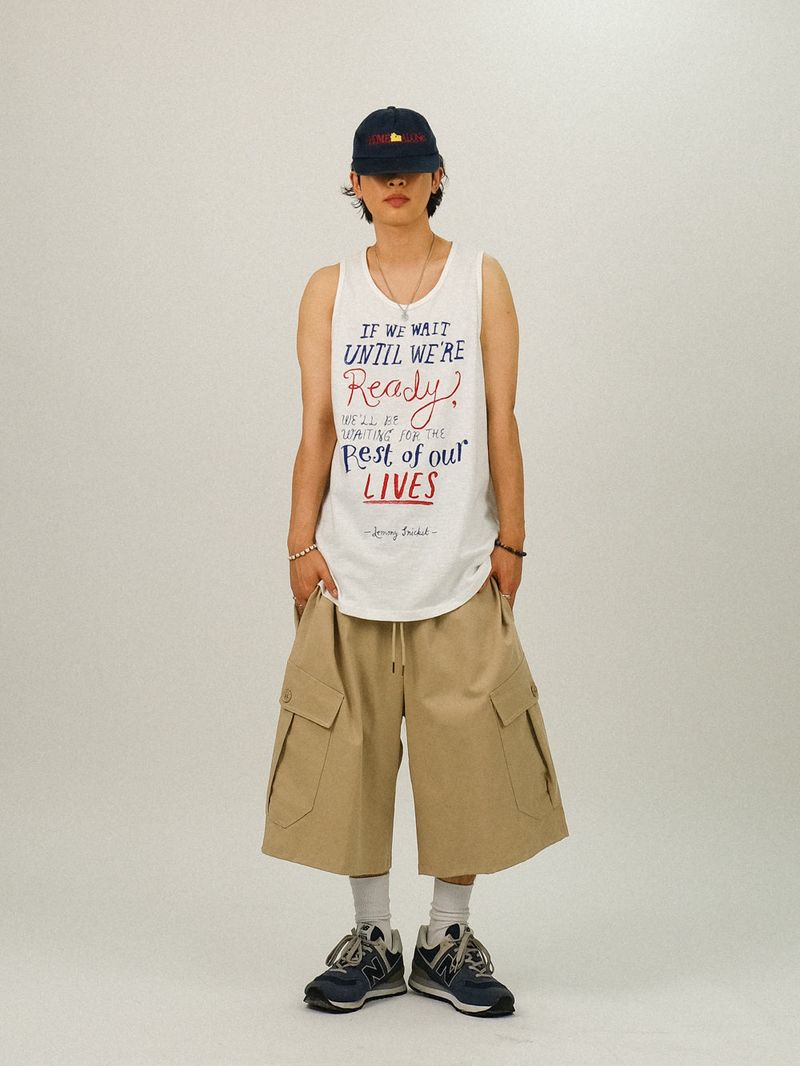 AD Cargo Back Printing Bermuda Banding Pants