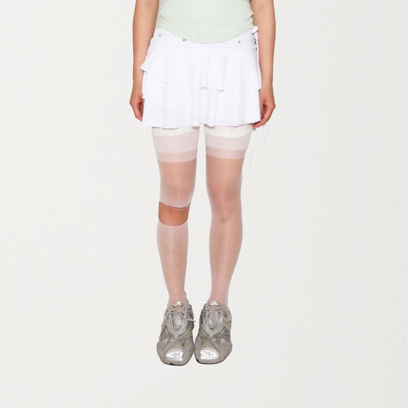 Diagonal line frill skirt 002
