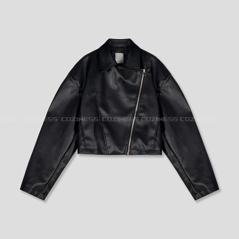 90's Youth Crop Leather Rider Jacket