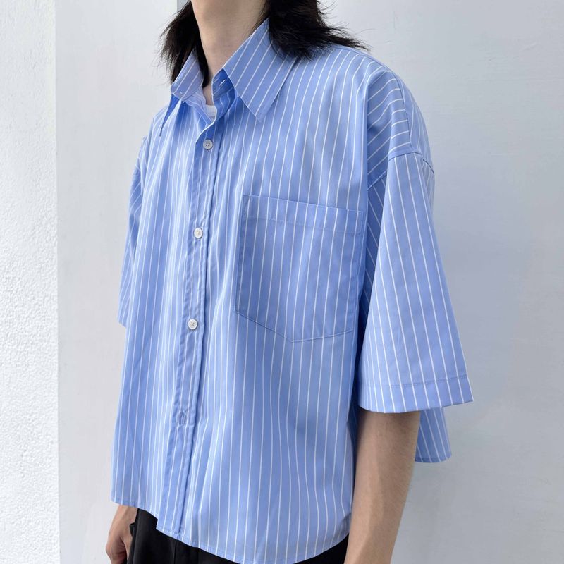 Horizontal Textured Short Shirt