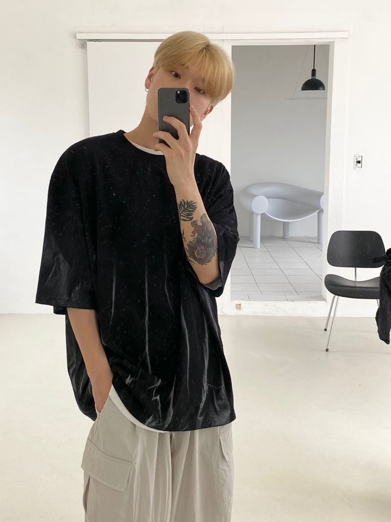Flame Overfit Round Short Sleeve Tee 2color