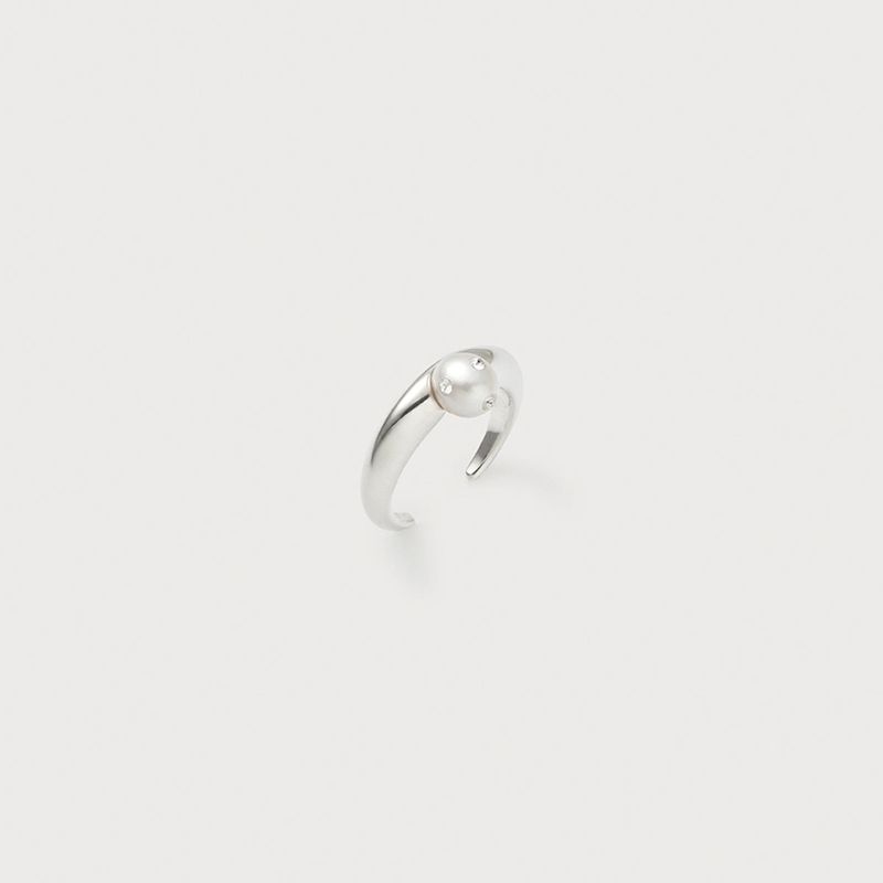 Polkadots Open Ring, White