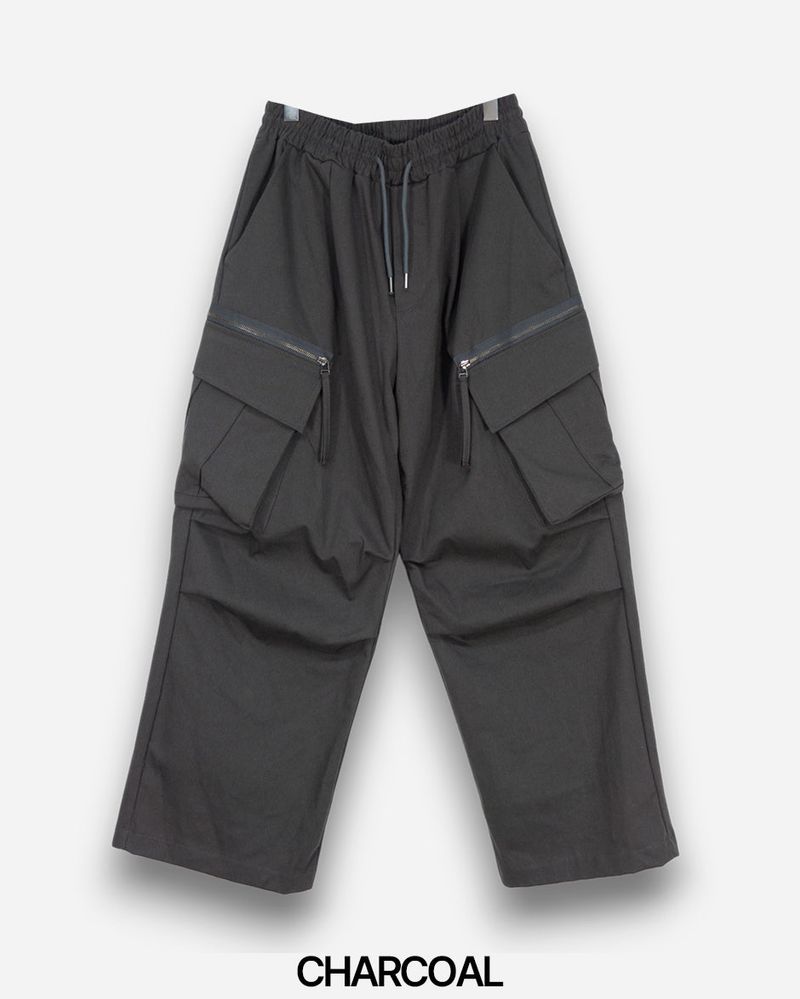 Zipper Big Cargo Cotton Pants