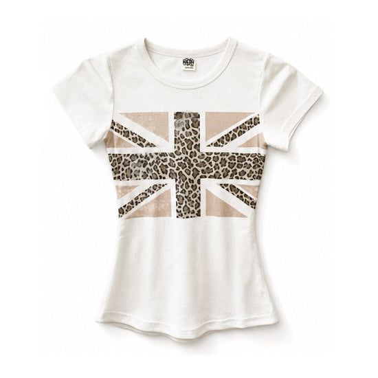 (W's) Leopard Union Jack Print Tee