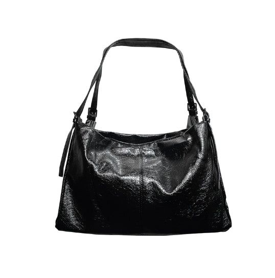 Double Strap Leather Shoulder Bag